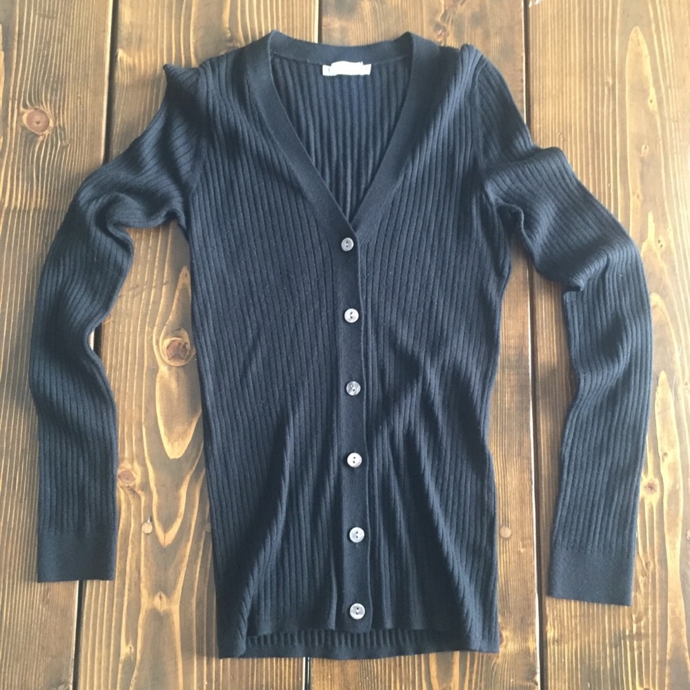 Vince button down cardigan Med dark black